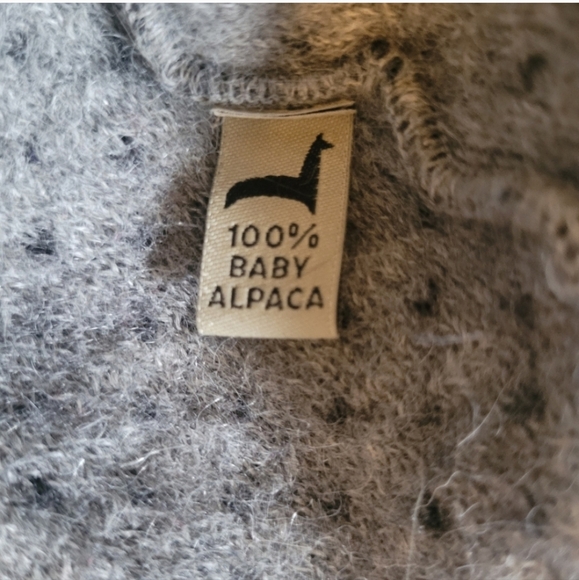 RIGOR Thick Knit 100% Baby Alpaca Unique Cozy V-Neck Longsleeved Sweater, Size S - Picture 4 of 9